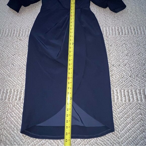 Aidan Mattox Navy Puff Sleeve Evening Dress - Sz 0 - Picture 14 of 16